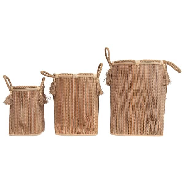 Handwoven Seagrass Baskets with Handles & Tassels Bed Bath & Beyond