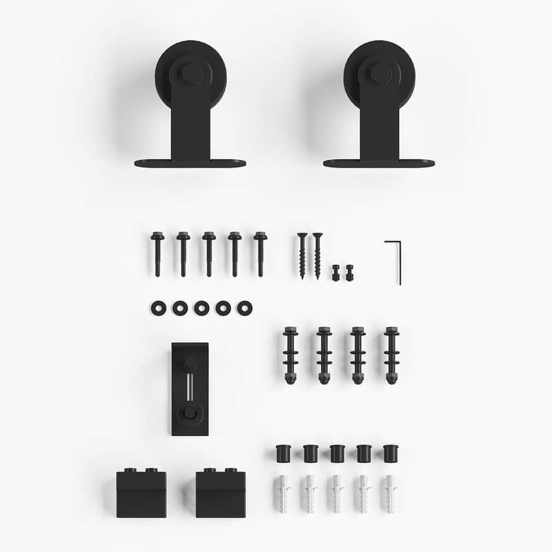 Mixoy Glass Sliding Barn Door and Hardware Included- Clear Tempered Glass,Aluminum Frame,Pre-Drilled,Soft Close
