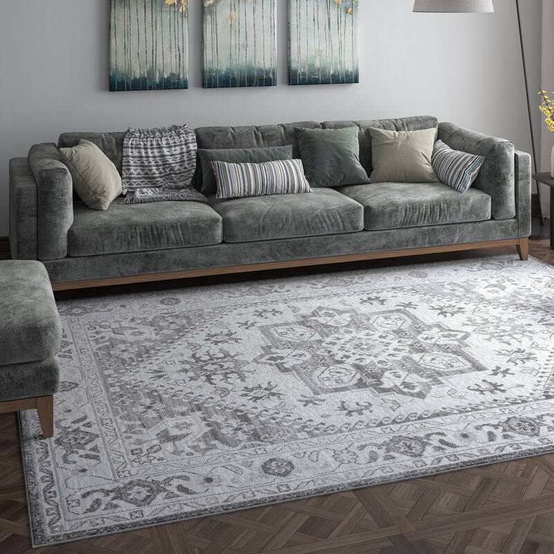 Linx Shabby Chic Medallion Indoor Area Rug