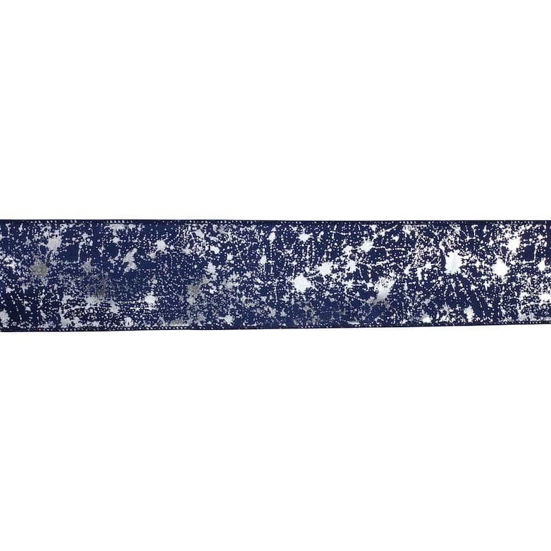 Blue and White Speckled Ribbon (Set of 2) 2.5" x 10 Yds. - 6 x 6 x 2.5