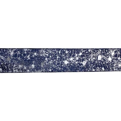 Blue and White Speckled Ribbon (Set of 2) 2.5" x 10 Yds. - 6 x 6 x 2.5