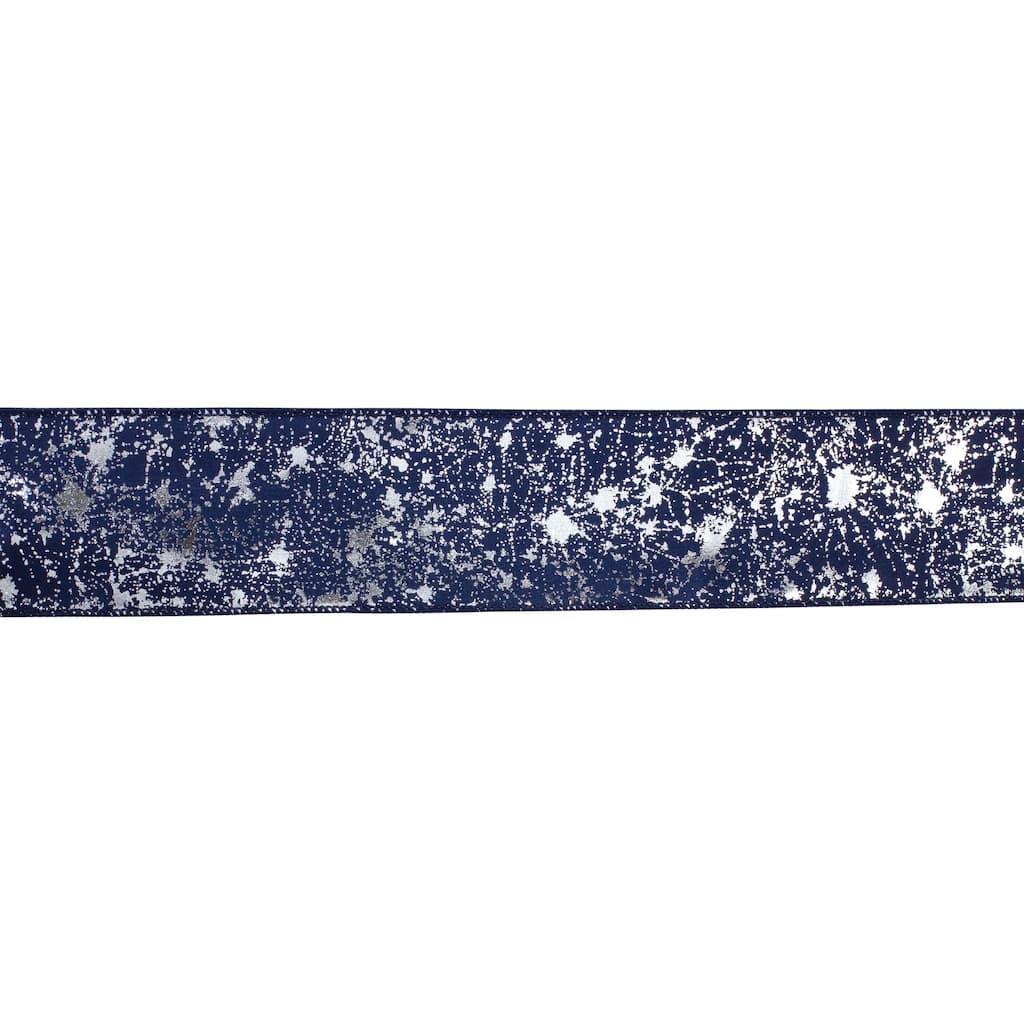 Blue and White Speckled Ribbon (Set of 2) 2.5" x 10 Yds. - 6 x 6 x 2.5