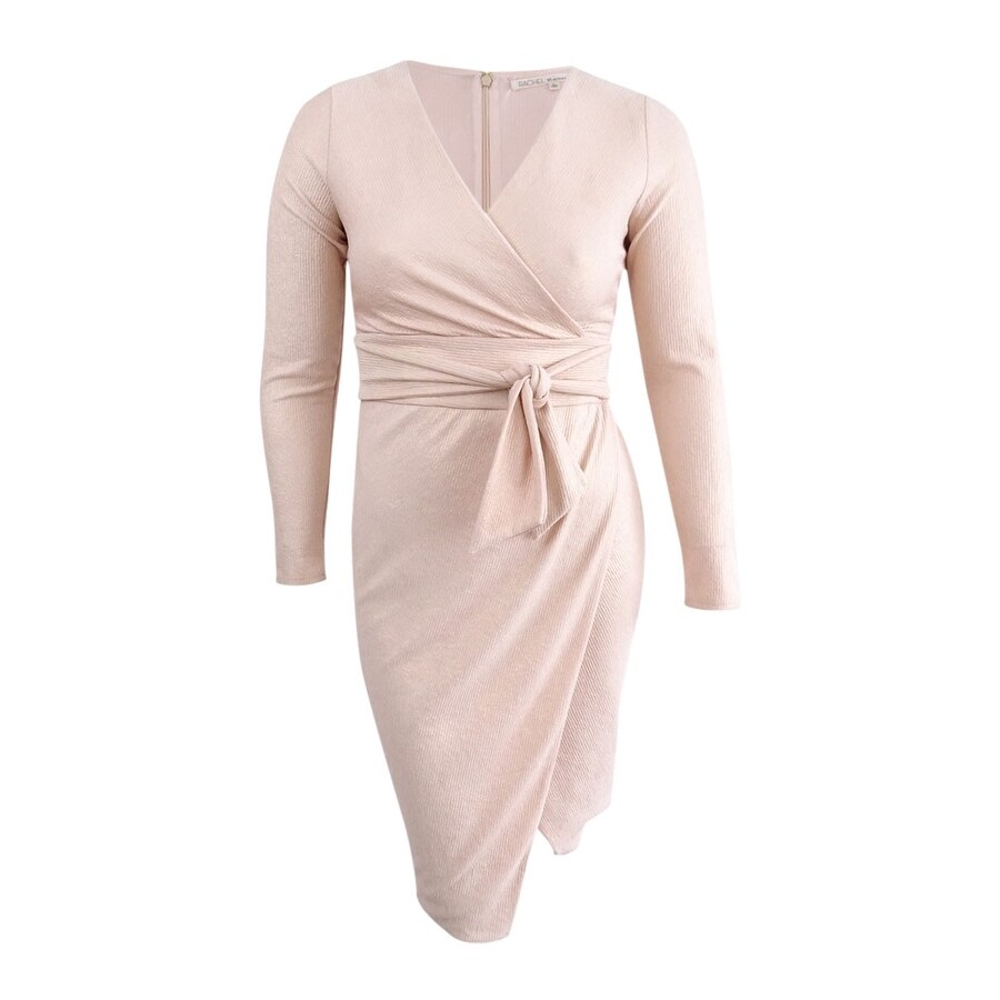 rachel roy metallic wrap dress