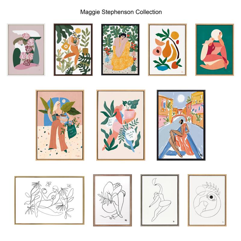 Kate and Laurel Sylvie Abstract 4 Framed Canvas by Maggie Stephenson