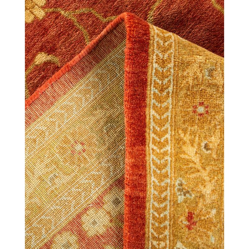 Overton One-of-a-Kind Hand-Knotted Traditional Oriental Mogul Orange Area Rug - 8' 2" x 10' 4"