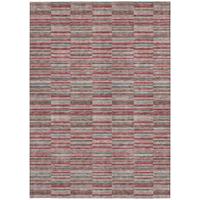 HomeRoots Striped Transitional Rectangle Outdoor Rug