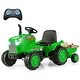 preview thumbnail 4 of 38, Gymax 2-in-1 Electric Toy Car 12V Kids Ride On Tractor w/ Trailer Green