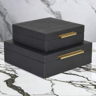 Lusan Black Vinyl Decorative Box Set