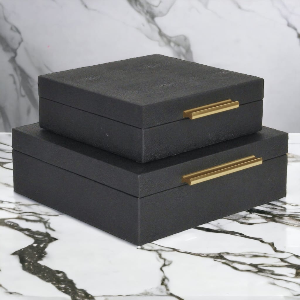 Lusan Black Vinyl Decorative Box Set