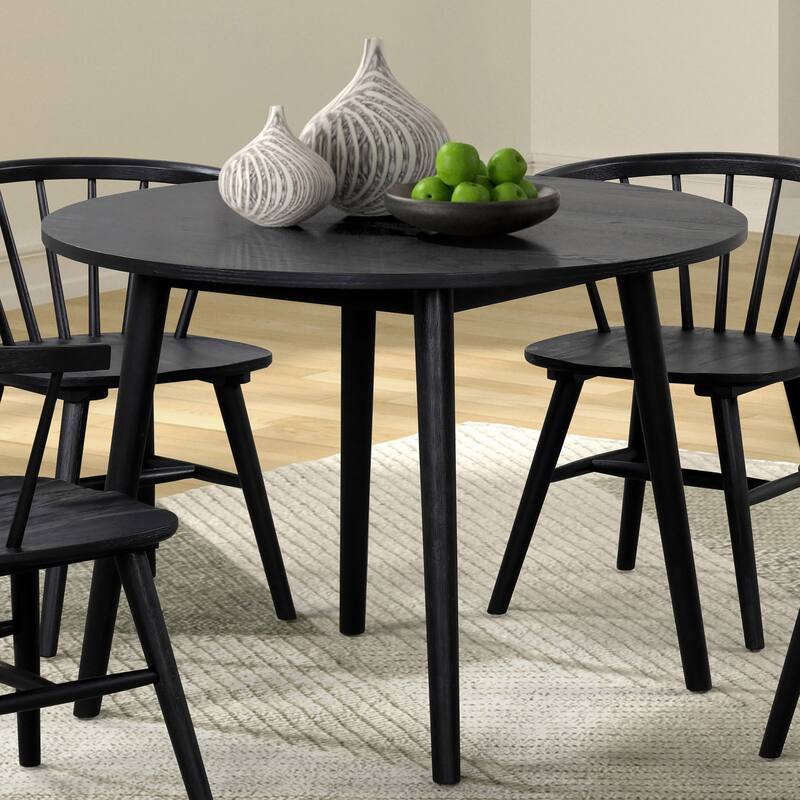 Furniture of America Galgary Mid-Century Modern 42-inch Wood Round Dining Table - Black