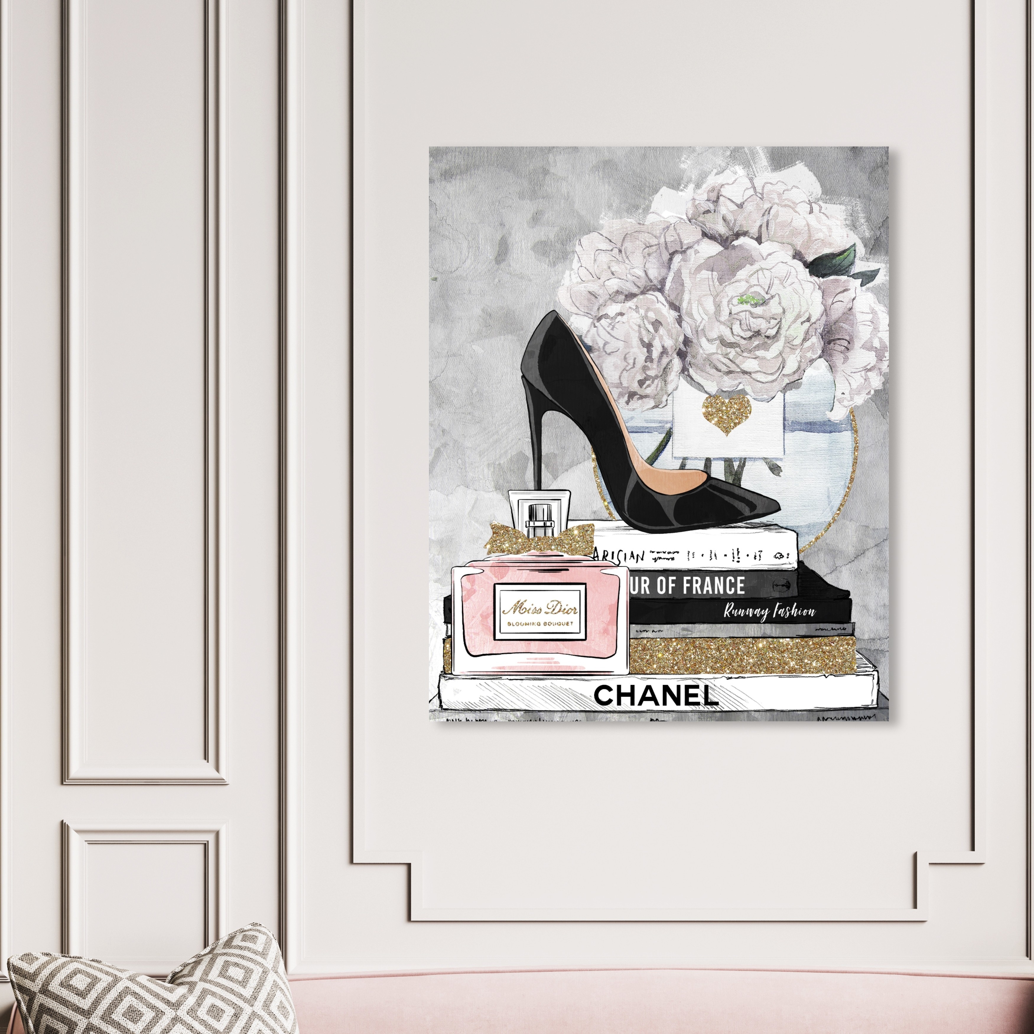 Oliver Gal Fashion and Glam Wall Art Canvas Prints 'Blooming Books from  Paris' Books - Black, White - On Sale - Bed Bath & Beyond - 30765216