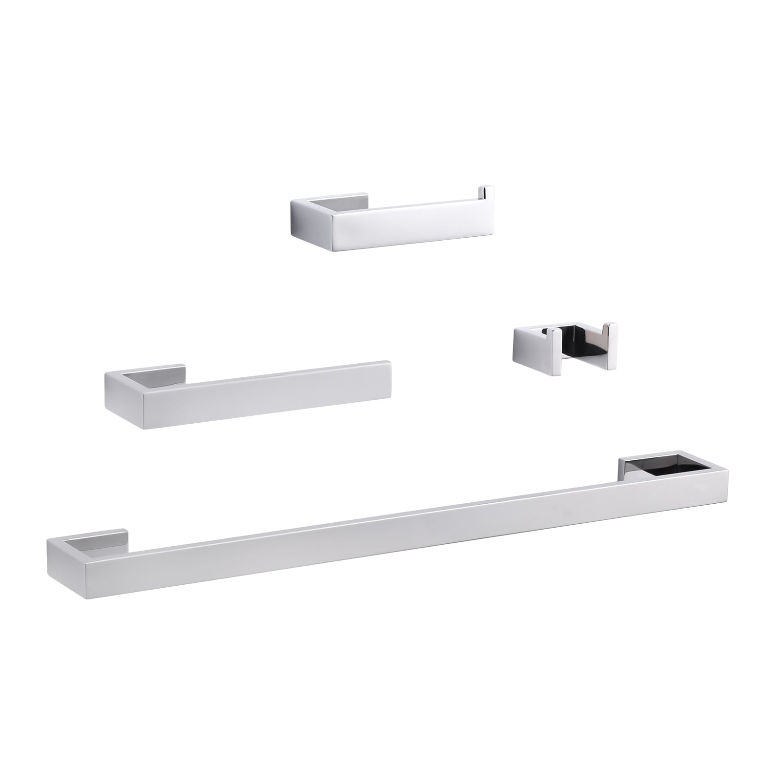 WOWOW Modern Style 4-Piece Bathroom Hardware Set with Installation Accessories