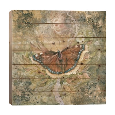 Mourning Cloak Print On Wood by Stephanie Law - Multi-Color