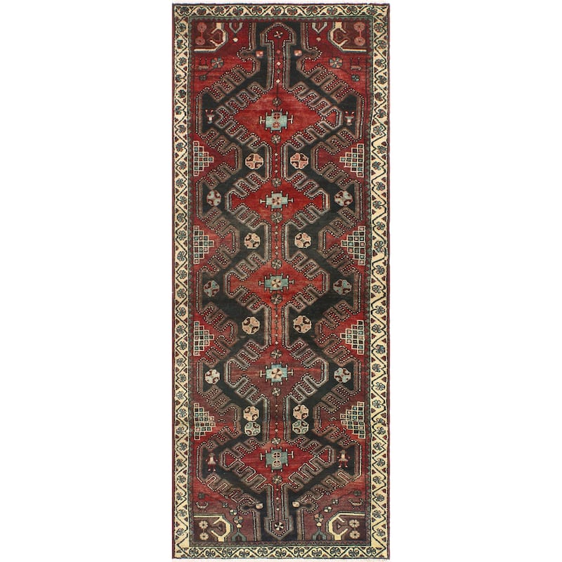 Fine Vintage Distressed Gil Rust/Charcoal Runner - 3'1" x 8'5"