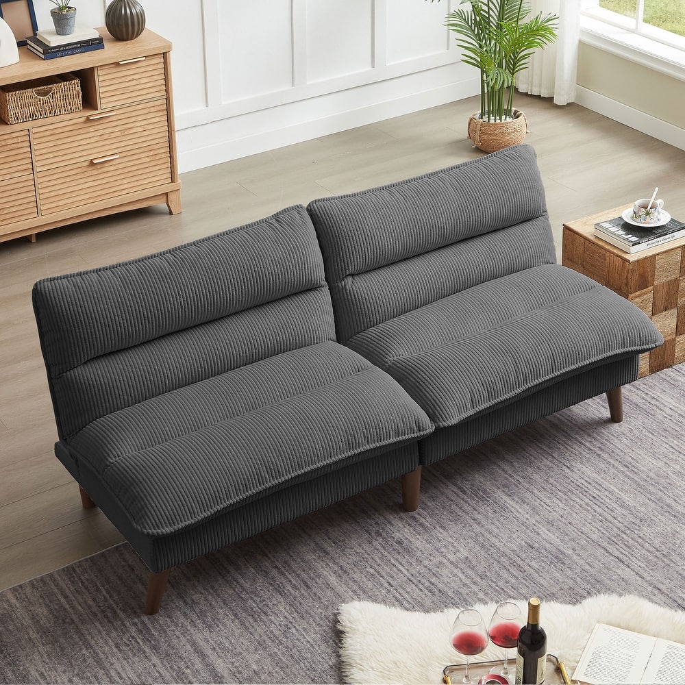Cordury Armless Futon Sofa Bed