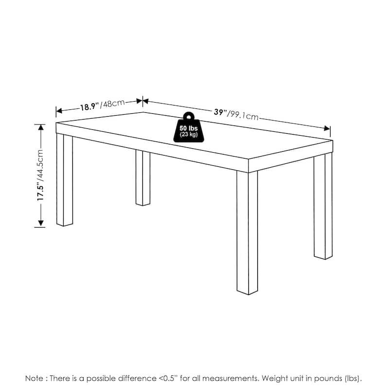 Furinno Classic Simple Coffee Table for Living Room, Black