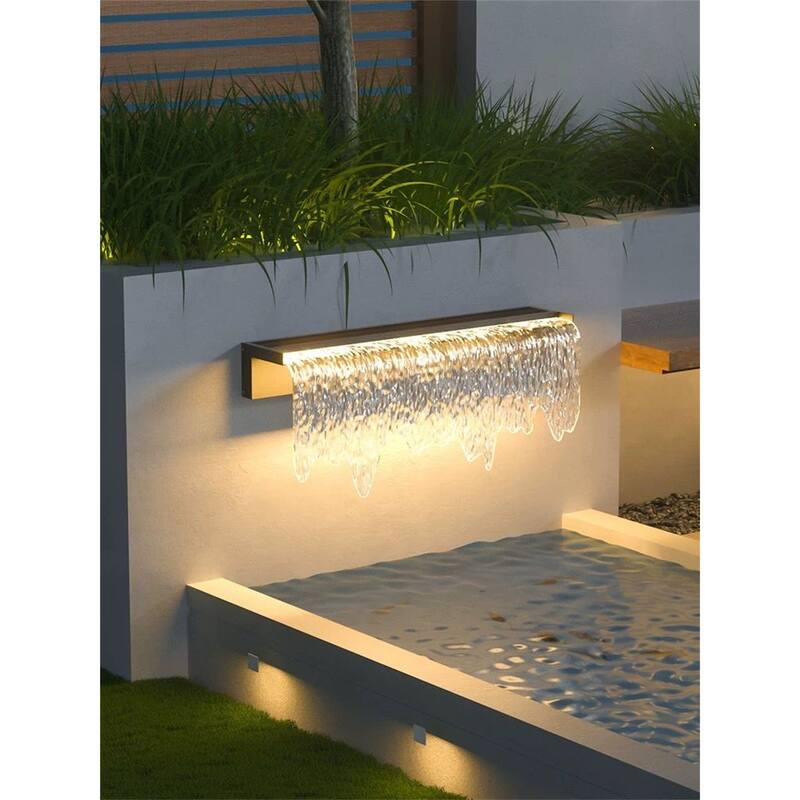 Indoor & Outdoor Wall Lamp, Acrylic Waterfall Outdoor Wall Light
