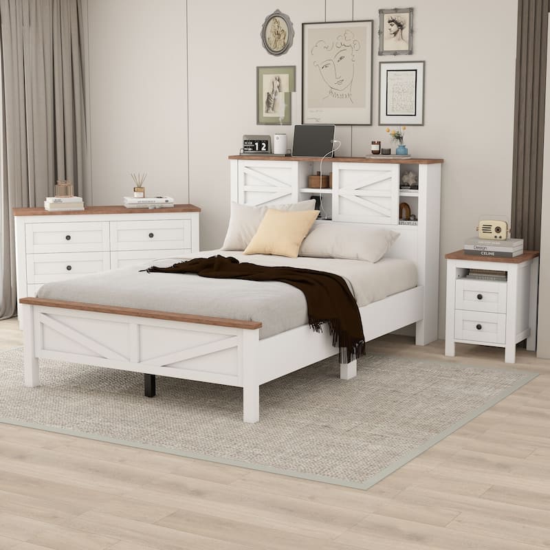 Farmhouse Style Platform Bed
