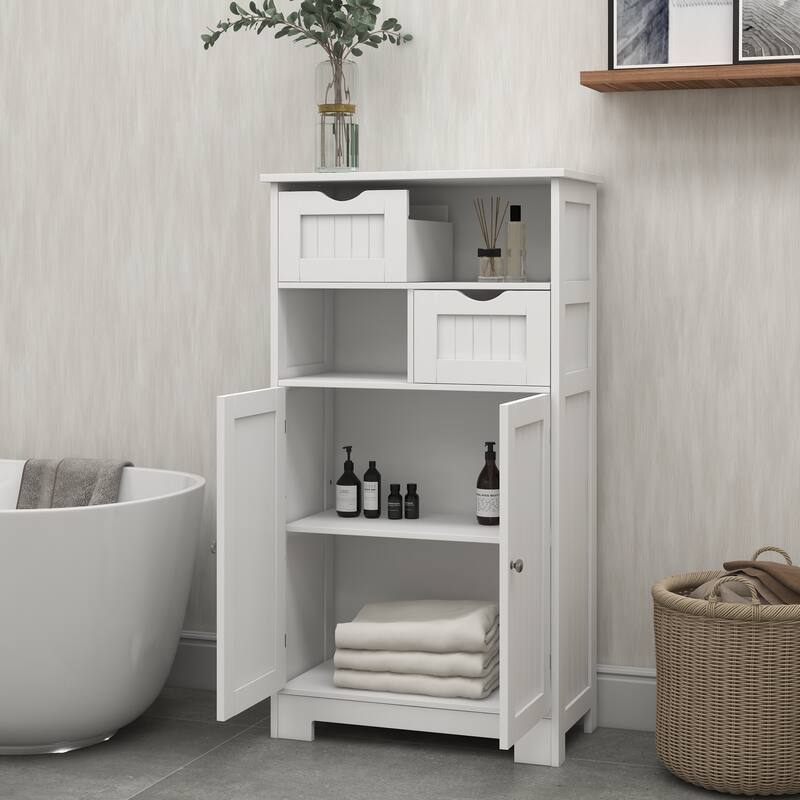 Bathroom Freestanding Kitchen Pantry with Drawer and