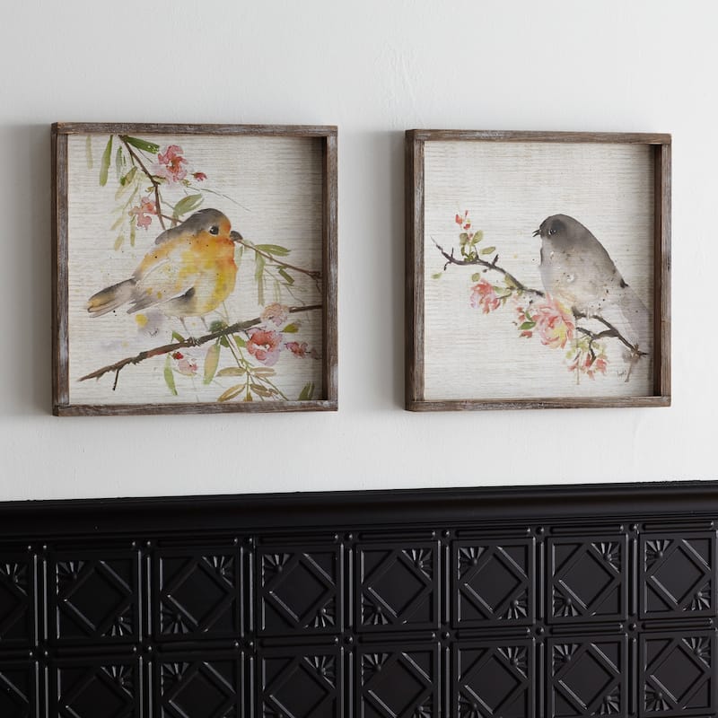 Framed Bird Print (Set of 2) - Multi-Color