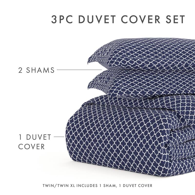 Becky Cameron Quatrefoil 3-piece Duvet Cover Set