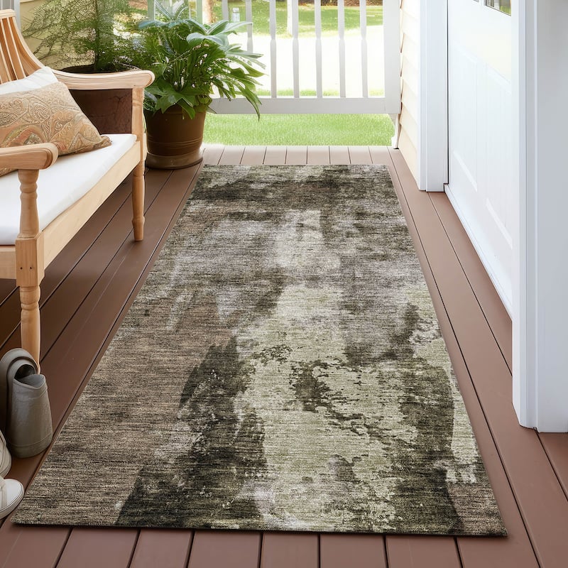 Machine Washable Indoor/ Outdoor Contemporary Chantille Rug