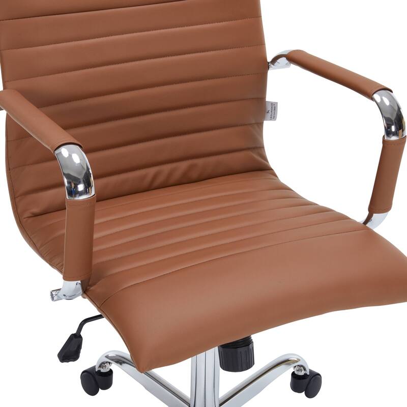 Harris Ergonomic Mid-Back Leather Office Chair with Metal Frame, Adjustable Height, Tilt Lock, and Swivel for Home Office