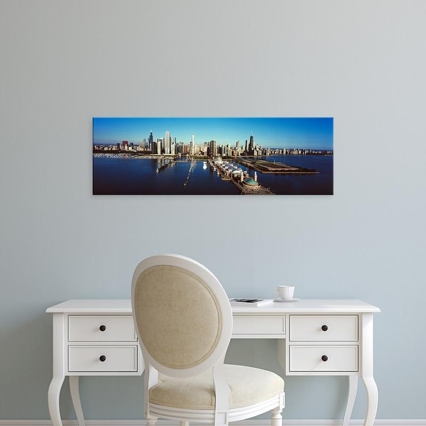 Easy Art Prints Panoramic Image 'Pier on a lake, Navy Pier, Lake Michigan, Chicago, Cook County, Illinois' Canvas Art