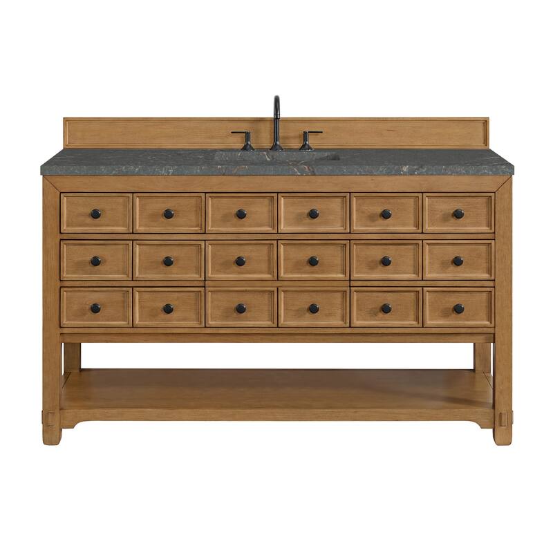 James Martin Vanities 505-V60S-3PBL Malibu 60" Free Standing Single - Amber Birch - Wood Finish