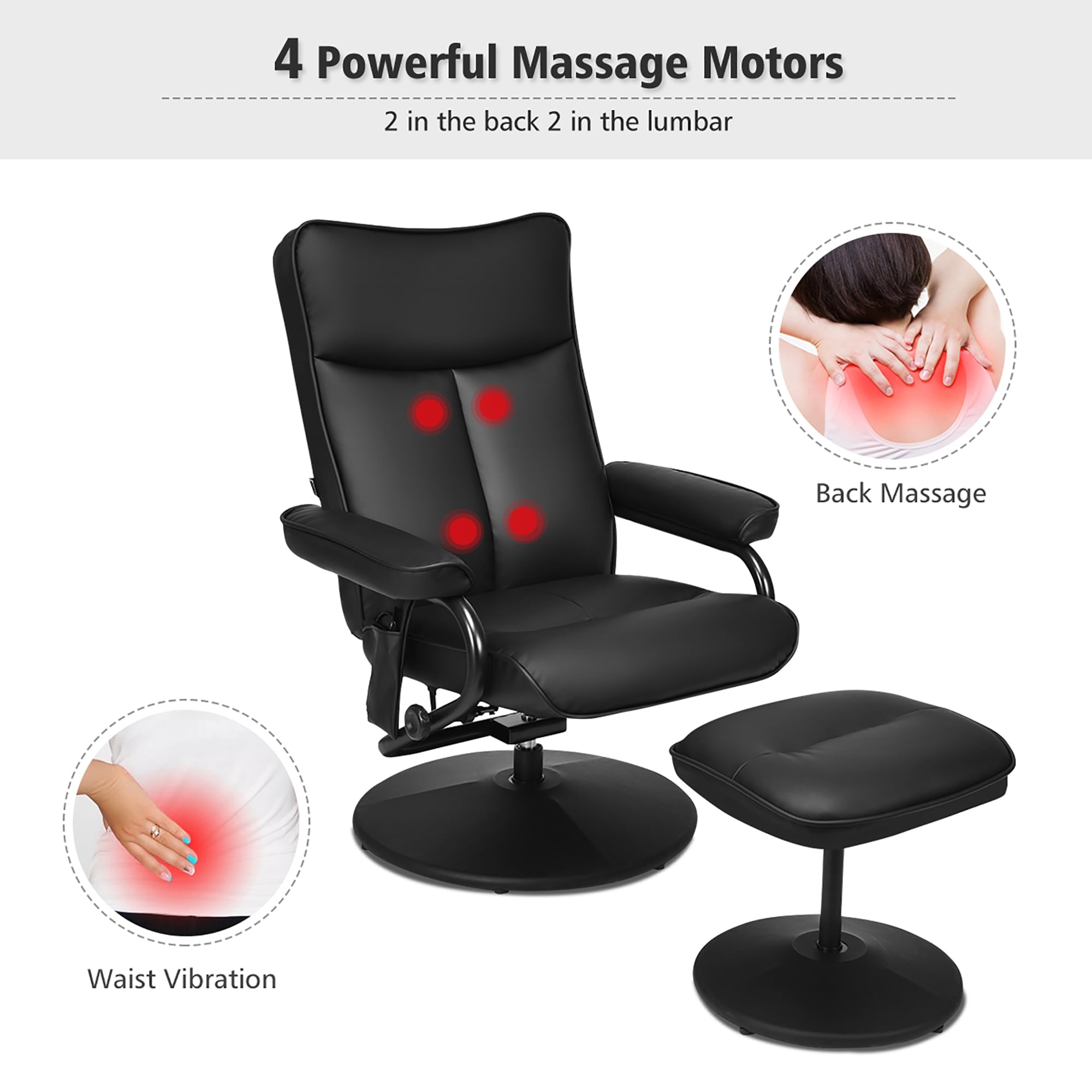 Heated massage discount chair with ottoman