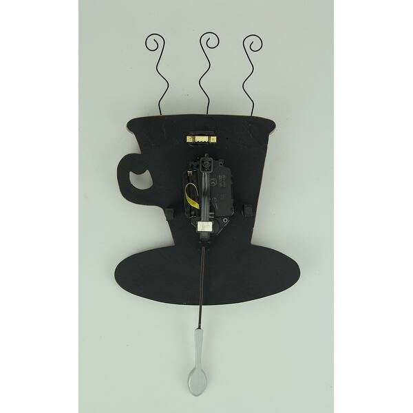Allen Designs Cozy Cafe Pendulum Wall Clock On Sale Overstock 27898991 35% off silent cartoon wall clock cute climbing cat for drinking coffee clock wall decoration cup coffee clock living room home decor 0 review cod.