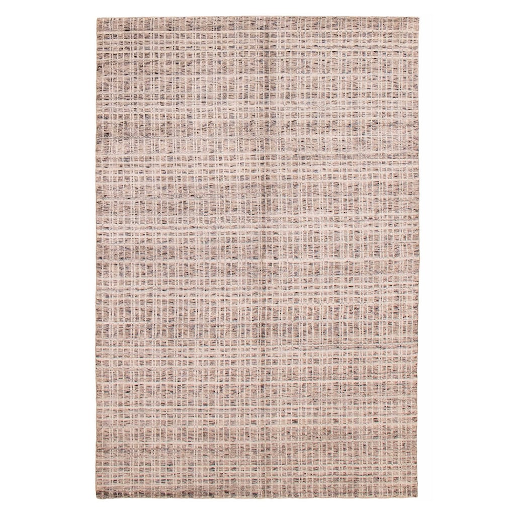 ECARPETGALLERY Hand Loomed Kashkuli Gabbeh Taupe Wool Rug - 5'2 x 7'10