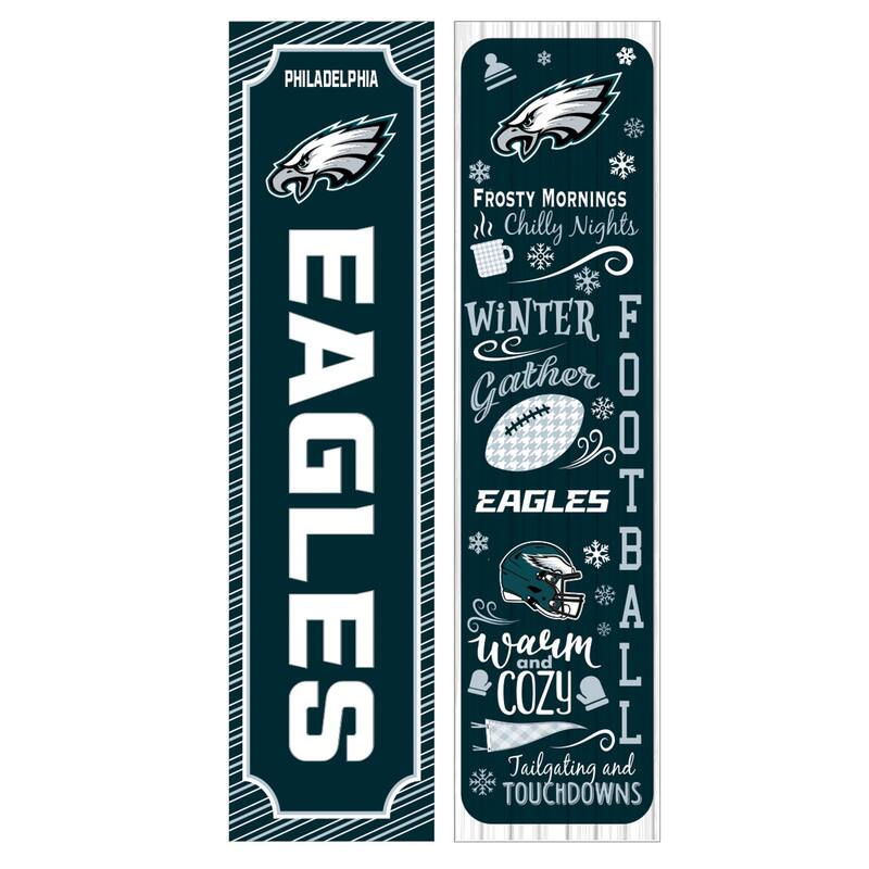 47" Double Sided Seasonal Porch Leaner, Philadelphia Eagles - 47" x 11.25" - Winter