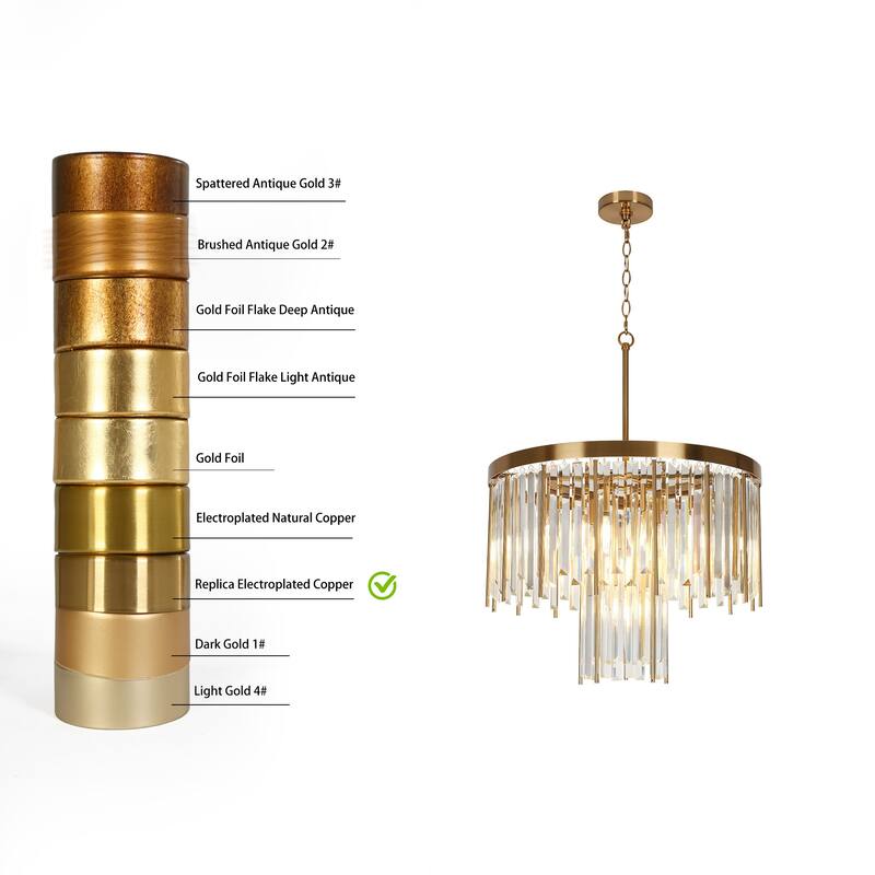 Modern Glam Gold 7-Light Crystal Drum Chandelier for Dining Living Room - 21.7" Dia. x 15.7" H