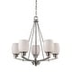 preview thumbnail 1 of 0, Elk Home Casual Mission Brushed Nickel With Opal Glass Chandelier
