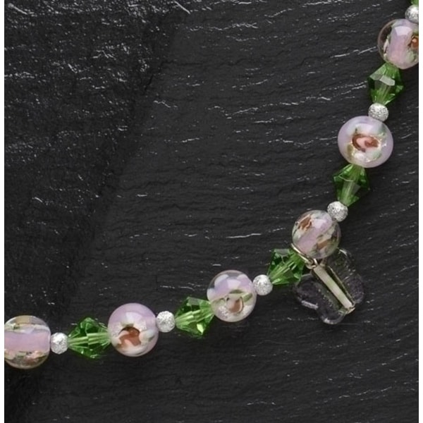 Moments In Life "Change" Pink & Green Beaded Bracelet - N/A