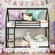 preview thumbnail 15 of 24, Twin over Twin House Bunk Bed with Built-in Ladder for Home