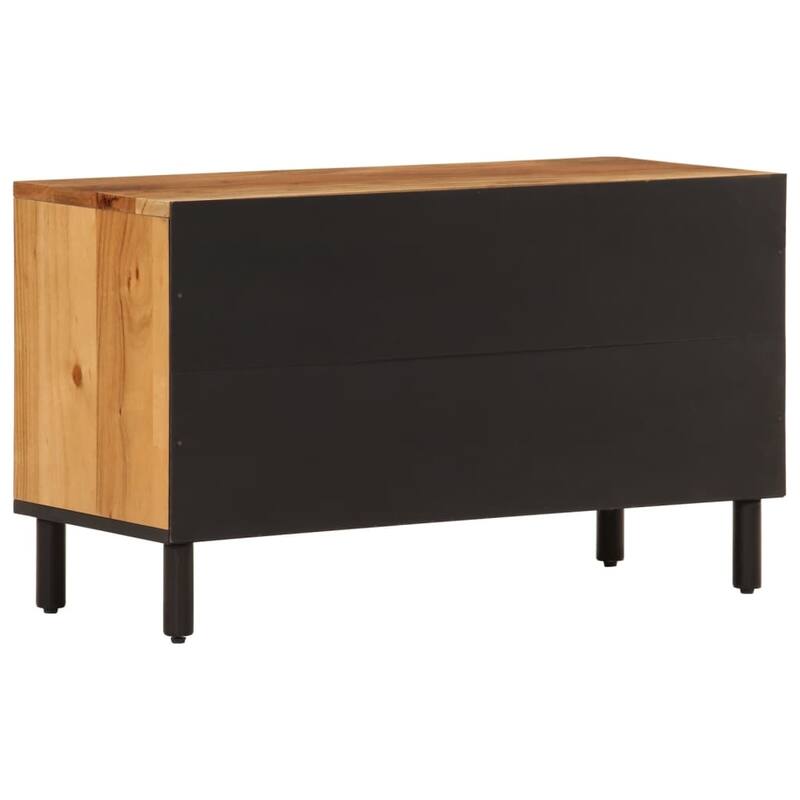 vidaXL TV Cabinet Natural Wood Solid Acacia wood, Engineered wood, Iron - 13.0 x 31.5 x 18.1 in