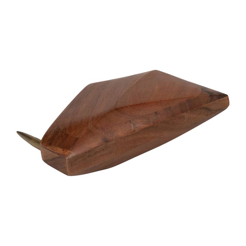 Sagebrook Home Wood, Standing Bird, Brown, Novelty, Solid Color
