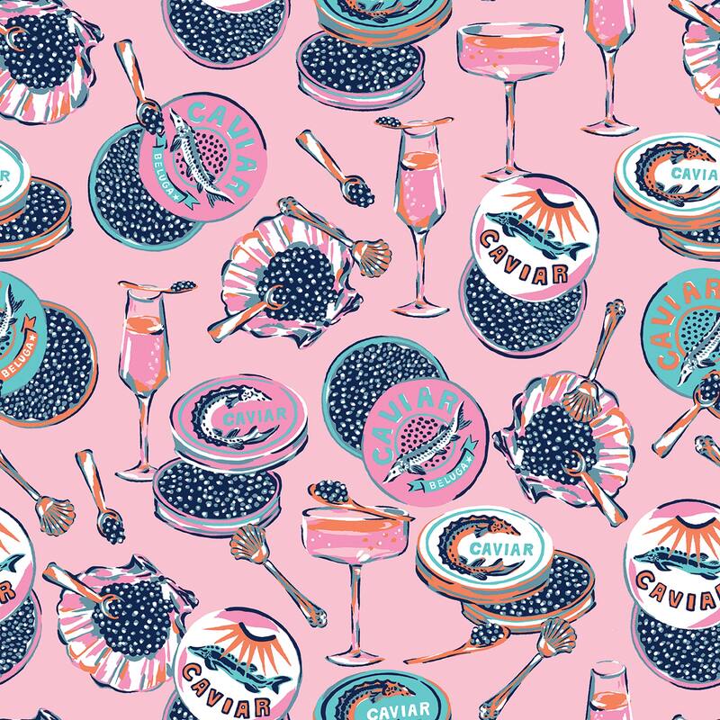Champagne and Caviar Pink Peel and Stick Wallpaper