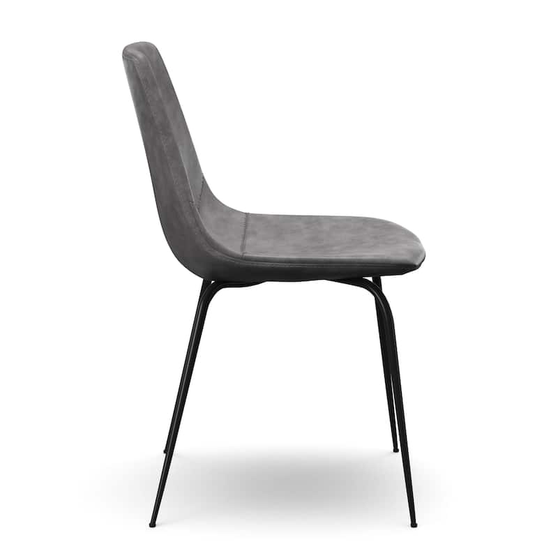 Malcolm Vegan Leather Side Chairs Black Legs (Set of 2)