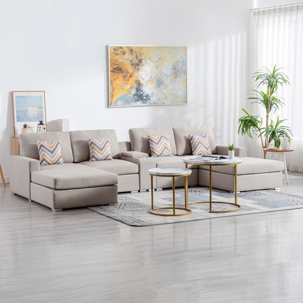 Double chaise shop sectional sofa