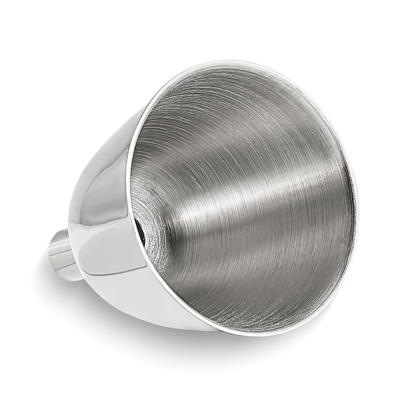 Curata Polished Stainless Steel Checkerboard 8 Ounce Flask with Funnel