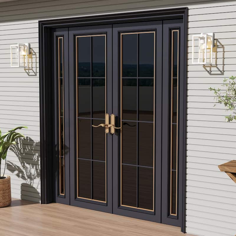 2-Pack Industrial Metal Outdoor Wall Lantern