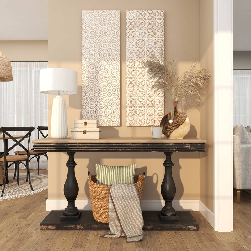 White Wooden Decorative Box with Hinged Lid (Set of 2)