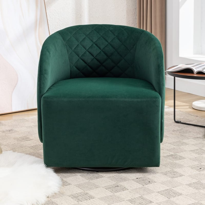 21.06"Seat Width Soft Velvet Fabric Swivel Chair For Living Room