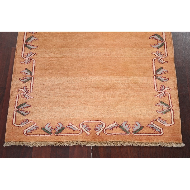 Bordered Gabbeh Kashkoli Oriental Area Rug Hand-knotted Wool Carpet - 2'8" x 3'9"