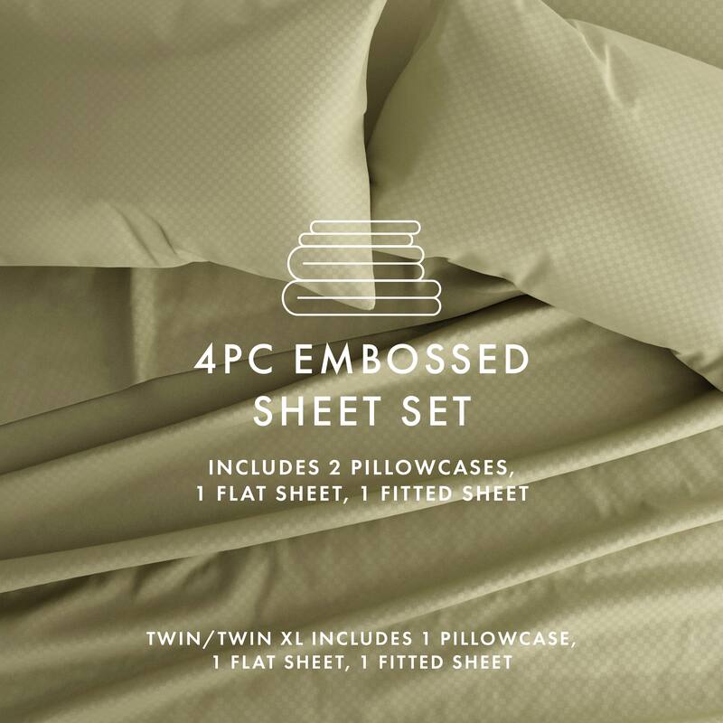 Becky Cameron Premium Checkered Pattern Microfiber 4-piece Deep Pocket Bed Sheet Set