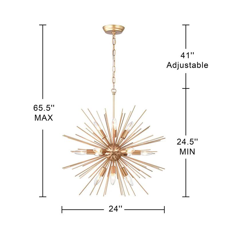 Valeria 12-light Shiny Bronze Sputnik Sphere Chandelier