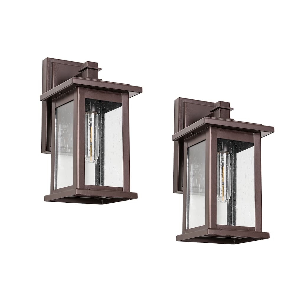 Brown Outdoor Oil Rubbed Bronze Wall Lamp Without Bulb Set of 2